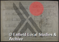 Plan of standard War-time hutted nurseries at Hoppers Road